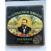 Редкая антикварная жестяная коробка "Dannemann Brasil-Pierrot Ministros"