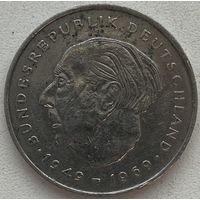 Германия 2 марки 1970 г. J. Теодор Хойс. 20 лет Федеративной Республике