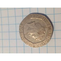 20 пенсов  Великобритания 2015 год.