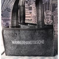 Новая мужская ручная сумка из фетра с отделениями под банки с пивом. 25х15х16 см