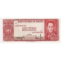 Боливия 100 боливиано образца 1962 года UNC p164a(1)