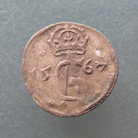 Двойной денарий 1567 год.
