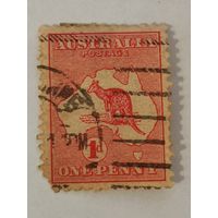 Марка серии "Кенгуру и карта"