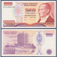 Турция, 20000 лир 1970 г., P-202 (президент Мустафа Кемаль Ататюрк), UNC