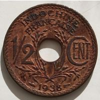 Французский Индокитай 1/2 цента (сантима) 1938г