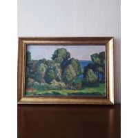 Крохолев П.С. У озера 1969 год