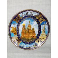 Настенная тарелка-панно Санкт Петербург 15 см авторская эксклюзивная коллекция тарелок Золотая Россия