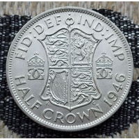 Великобритания 1/2 (пол) кроны 1946 года. Король Георг VI. Серебро. Сторгуй за свою цену, предложи обмен!