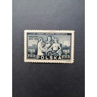 Польша 1945 Марка "VII конгресс профсоюзов Польши в Варшаве" (чистая* есть след от наклейки) Mi.413 каталог 10.00 евро