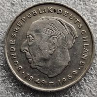 Германия 2 марки 1972 г. Теодор Хойс, 20 лет Федеративной Республике (1949-1969)  "G"