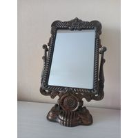 Зеркало настольное СССР , металл, всота 39см