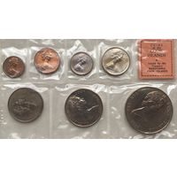 Острова Кука 1, 2, 5, 10, 20, 50 центов, 1 доллар 1973 г. Годовой набор в банковской запайке