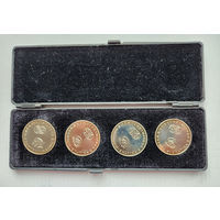 Комплект памятных жетонов посвященных 250 летия открытия русской америки
