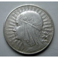 Монета СЕРЕБРО Польша 10 злотых 1933 год
