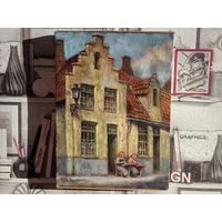 Картина на подрамнике "Brugge 1962" (Бельгия, Брюгге), 290х385 мм, холст, масло. Подпись художника идентифицировать не удалось. Торг.