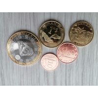 Намибия 5 монет чек. блеск с рубля