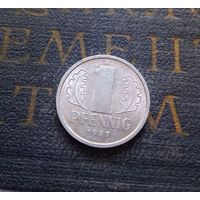 1 пфенниг 1987 (A) Германия ГДР #20 AU