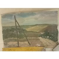 Картина на картоне с рубля