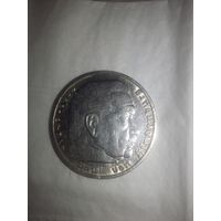 5 марок 1935 Гинденбург штемпельный блеск коллекционное состояние с рубля