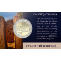 2 евро 2016 Мальта Храм Джгантия ( знаки монетного двора ) блистер BU
