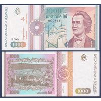 Румыния, 1000 лей 1991 г., P-101Ab (поэт Михай Эминеску), UNC