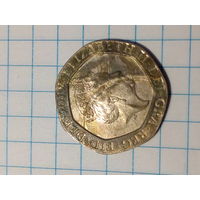 20 пенсов  Великобритания 2019 год.