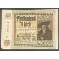 Банкнота 5000 марок 1922 год. Веймарская республика