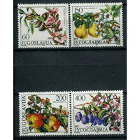 Югославия - 1987г. - Фруктовые деревья - полная серия, MNH, 1 марка с небольшим повреждением клея [Mi 2221-2224] - 4 марки