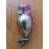 Елочная игрушка сова на прищепке