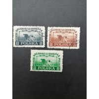 Польша 1948 Полная серия марок "VII велогонки по Польше" (гашение без клея) Mi.487-489 каталог 22.00 евро