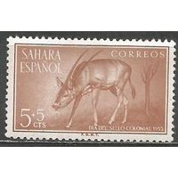 Испанская Сахара. Антилопа. Белый орикс. 1955г. Mi#154.