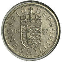 Великобритания 1 шиллинг, 1957 (английский тип, холдер)