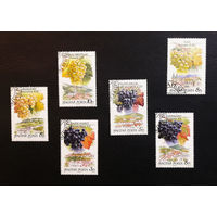 Венгрия 1990 г. Сорта винограда. Виноградники. Флора, полная серия из 6 марок #0231-Ф1P45
