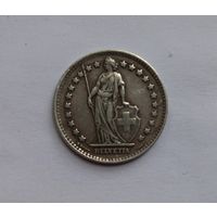 Серебро 1 франк Швейцария 1944 год