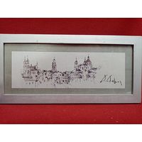С рубля без мц. графика "старый Витебск", 31х14.5х2.5см.