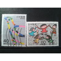 Япония, 1986. Международный год мира, детские рисунки, полная серия