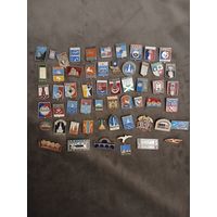 Значки, 56 шт., города и др.