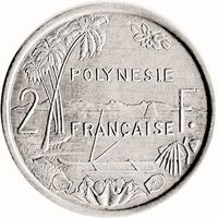 Французская Полинезия 2 франка 1999 UNC