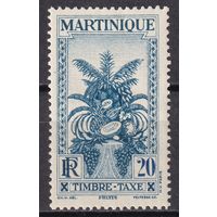 49.FrK. Франция. Колонии. Мартиника. Доплатные марки. Фрукты. 1933 г. 20C.  Mi.#14.