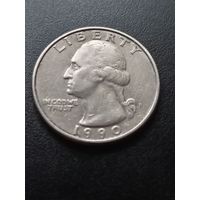 США 25 центов 1990. г. P