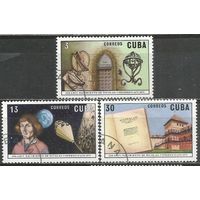 Куба. 500 лет со дня рождения Н.Коперника. Астроном. 1973г. Mi#1874-76. Серия..