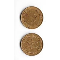 5 пфеннигов Германия 1990 года(A)