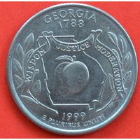 США 25 центов (квотер) 1999 P Georgia