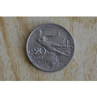 Италия 20 чентезимо 1913 с 1 руб