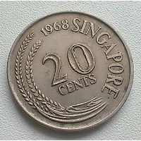 Сингапур 20 центов, 1968.  5-12-28