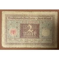 Банкнота 2 марки 1920 год. Веймарская республика.