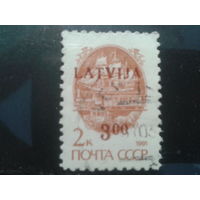 Латвия, 1992. Стандарт. Надпечатка 3руб. на 2 коп