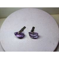 С рубля без мц. запонки фиолетовые 10гр. "БЗвезда875"пр. 6ПЗ