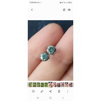 Серьги с муассанитами . 925