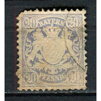 Королевство Бавария в составе Германской империи - 1876 - Герб - 20Pf - [Mi.40] - 1 марка. Гашеная.  (Лот 16HF)-T41P9